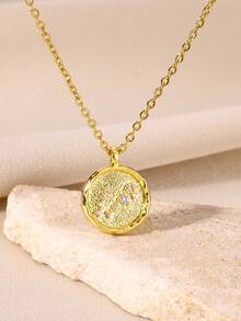 12 Sternzeichen Anhänger Halsketten für Frauen, 12 Konstellationen Edelstahl Kette Schmuck, Widder Waage Löwe Jungfrau Geburtstags Geschenke - Goldgelb - Übersicht 24