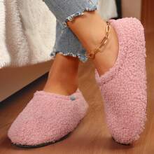 Comfy Women's Memory Foam House Slippers - Soft, Lightweight Boots With Curly Fleece And Cozy Polar Fleece Lining - Hồng - Xem 8