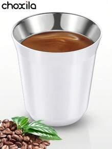 choxila 1pc Coffee Cup, Coffee Mug, Mugs, Double-Layer Stainless Steel Structure Resistant To Heat, Suitable For Daily Coffee, Tea, Matcha, And Other Beverages Back To School