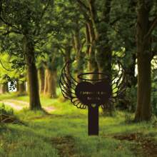 1pc Acrylic Trang trí nghĩa trang cho mộ, Trang trí mộ không thấm nước, Bia mộ cho nghĩa trang cho con người, Bia mộ chia buồn cho vườn, Trang trí mộ Ngày của Mẹ, Tôi có một thiên thần trên thiên đường, Cọc mộ chia buồn cho vườn - màu đen - Xem 7