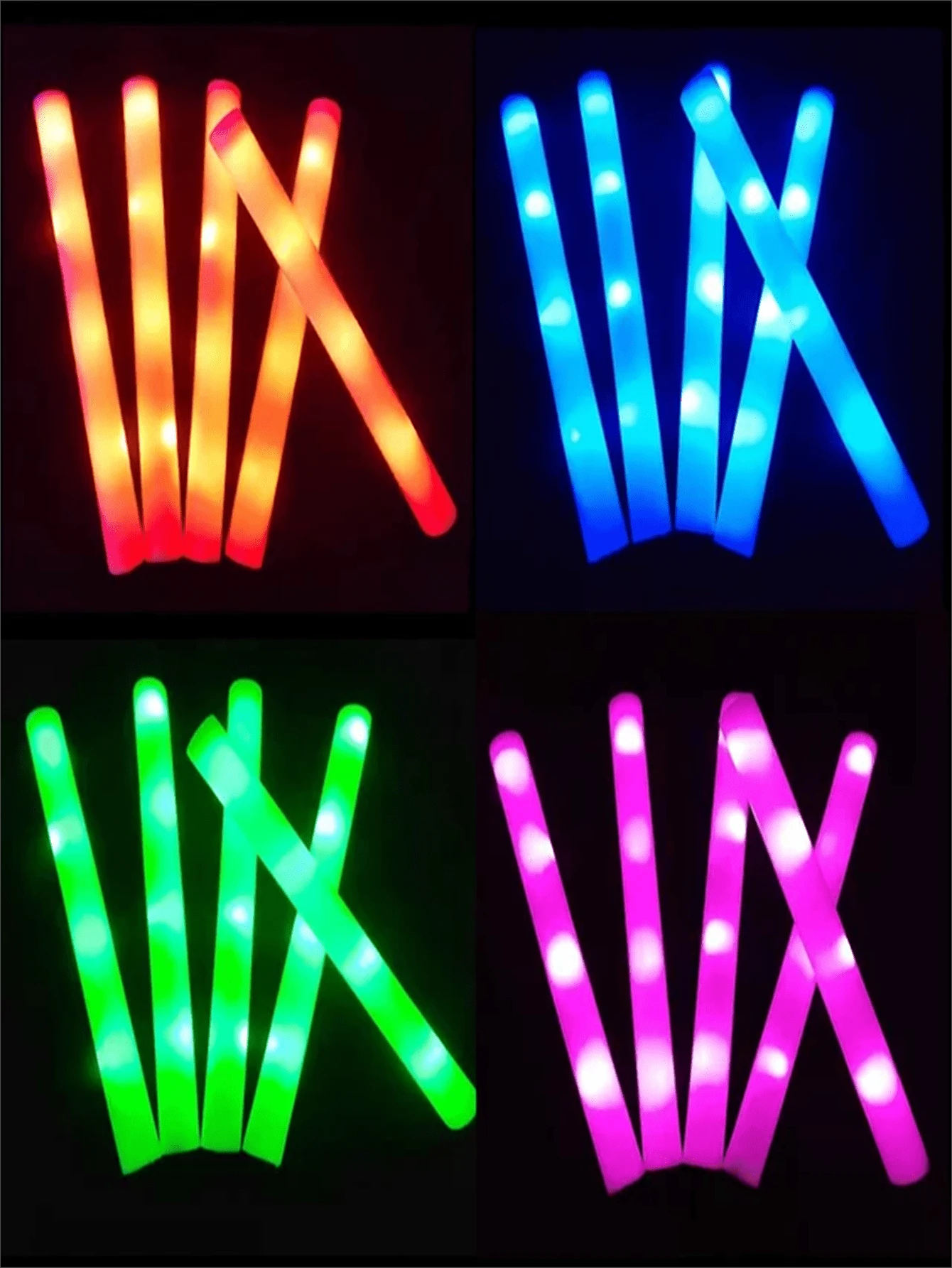 Colorful Sponge Foam Glow Sticks LED Support Glow Sticks Concert Bar