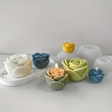 3D 玫瑰硅胶模具 - 为情人节、母亲节、生日等制作逼真的花形装饰 - 灵活、耐用且易于使用的树脂和石膏模具 - 白色 - 查看 6