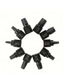 10pcs Screw Extractor Set, Alloy Steel Damaged Screw Remover, Metal Easy-Out Drill Bits, Broken Bolt & Stud Extractor, Multi-Spline Screw Extractor Kit, Suitable For Bolts, Screws, Pipes