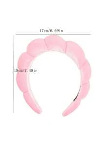 1pc Fashionable Velvet Sponge Spa Headband For Women, Hair Accessory For Washing Face, Makeup, Skincare; Adorable Shower Headband Suitable For Women To Wear While Sleeping, In Pajama Parties Or As A Gift