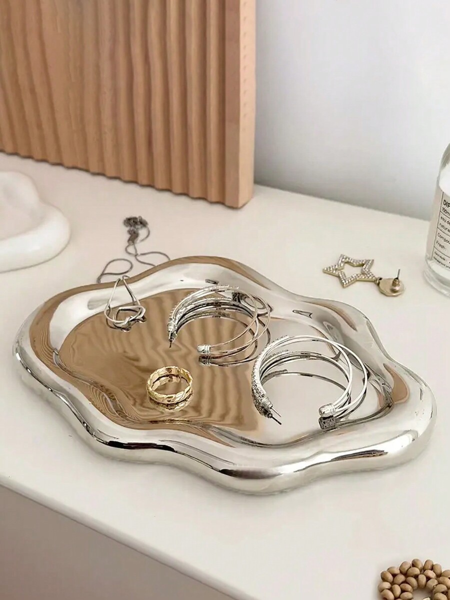 1pc Ceramic Decorative Plate, Cloud Plate, Jewelry Storage Dish, Home