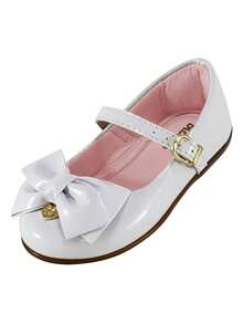 Children's Shoes Girl Flower Girl Baptism Wedding Flats Bow Comfortable Non-Slip - 白色 - 查看 4