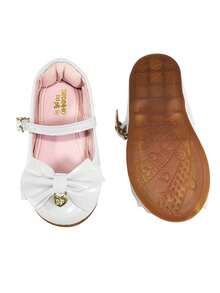 Children's Shoes Girl Flower Girl Baptism Wedding Flats Bow Comfortable Non-Slip - 白色 - 查看 5