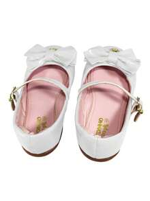 Children's Shoes Girl Flower Girl Baptism Wedding Flats Bow Comfortable Non-Slip - 白色 - 查看 3