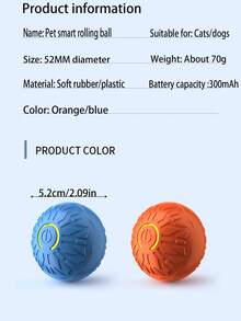 1 件宠物电动跳球自动逗狗发光滚动球猫狗玩具自弹高耐咬球弹力球 - 彩色 - 查看 12
