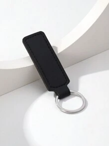1/2/3/4/5pcs Solid Color PU Leather Keychain, Blank Keyring, Ring Bag Pendant Car Key Chain Accessories, Women Daily Gift, DIY Small Gift Supplies - Multicolor - View 3