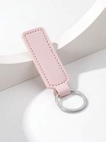 1/2/3/4/5pcs Solid Color PU Leather Keychain, Blank Keyring, Ring Bag Pendant Car Key Chain Accessories, Women Daily Gift, DIY Small Gift Supplies - Multicolor - View 6