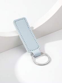 1/2/3/4/5pcs Solid Color PU Leather Keychain, Blank Keyring, Ring Bag Pendant Car Key Chain Accessories, Women Daily Gift, DIY Small Gift Supplies - Multicolor - View 5