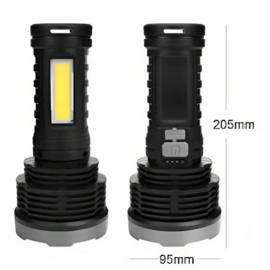 Lampara 10000 Lumens Hercules Recargable Con Luz Lateral - Negro - Ver 1