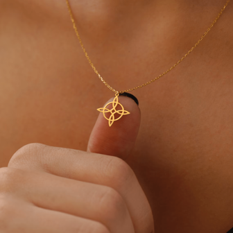 时尚女巫结吊坠不锈钢斯拉夫护身符项链适合男士和女士送给她的快乐魅力礼物