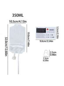 5pcs/Set 350ml Beverage Blood Bag Props For Halloween Vampire Party Decoration - Clear - View 7