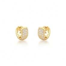 Small Gold Zirconia Hoop - 金色 - 查看 1