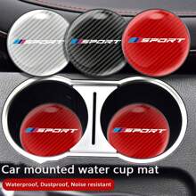 1pc Round Car Cup Holder Coaster Pad, Carbon Fiber Cup Holder Insert Non-Slip Cup Mat For BMW 1 3 5 7 2 4 6 X Series X1 X3 X5 X6 X4 - one-size - View 1