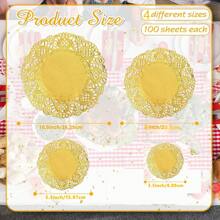 100 piezas Ronda/Rectangular Papel Encaje Doilies Manteles Individuales Papel - Decorativo y Desechable Para Postres, Alimentos Fritos, Decoración de Mesas de Boda, Embalaje de Pasteles Aire Freidora Liners Aire Freidora Papel Airfryer Air Frier