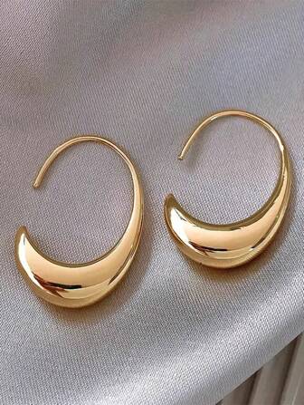 1 par Pendientes geométricos en forma de gota de agua oval