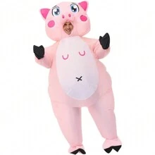 Pink Pig Inflatable Costume Anime Outfit Dress Mascot Costume For Halloween Party Cosplay, Valentine's Day Costume - Pink - View 8