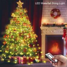 200/280/300 LED 1,5/2/3 metri ghirlande luminoase colorate, lumini rotunde pentru coroane, lumini cascadă suspendate, potrivite pentru curte, grădină, gazon, acoperiș, interior, decor de Crăciun, brad de Crăciun, Ziua Recunoștinței, nuntă, ziua de naștere, petrecere, decorațiuni de Halloween