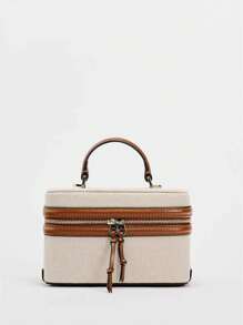 Fashionable Small Square Box Bag, Handbags, Shoulder Bags, Crossbody Bags, Suitable For Banquets, Office Workers, Middle School, High School, University, Bag For Women Elegant - Brown - View 1