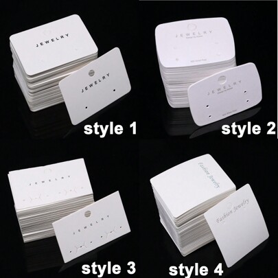 50pcs White Earrings Packing Cards Display Card For DIY Jewelry Earring Studs Retail Price Tag Earring Post Holder