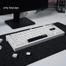 Gliging Black White Keycaps 133 Keys Cherry Profile Keycap DYE-Sub Suitable For 60/64/68/104 Mechanical Keyboard - 白色 - 查看 6