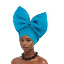 Afrikaanse hoofddoek, grote strikontwerp hoofddoek hoed, glanzende zijden gelaagde band, Nigeriaanse hoofddeksels, autogel hoofddoek hoed is speciaal voorbereid voor bruiloften, feesten en speciale gelegenheden