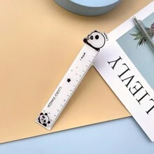 1pc Cute Panda Acrylic Cartoon Ruler, Cartoon Student Straight Ruler Stationery, Student Daily Measuring Ruler, Student Drawing 15cm Tool Ruler, Student Award Gift - Multicolor - View 11