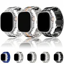 Brazalete de acero inoxidable compatible con correa de Apple Watch de 46 mm, 38 mm, 45 mm, 41 mm, 49 mm, 44 mm, 40 mm, 42 mm para Apple Watch Ultra 10, 9, 8, 7, SE, 6, 5, 4, 3, 2, 1