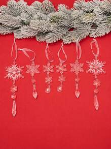 一套6件亚克力雪花吊坠树饰冰柱仿真雪花墙饰家居装饰最佳礼物生日圣诞装饰房间装饰圣诞节冬季圣诞装饰家居圣诞礼物圣诞装饰 - 多色 - 查看 13