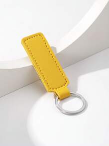 1/2/3/4/5pcs Solid Color PU Leather Keychain, Blank Keyring, Ring Bag Pendant Car Key Chain Accessories, Women Daily Gift, DIY Small Gift Supplies - Multicolor - View 11