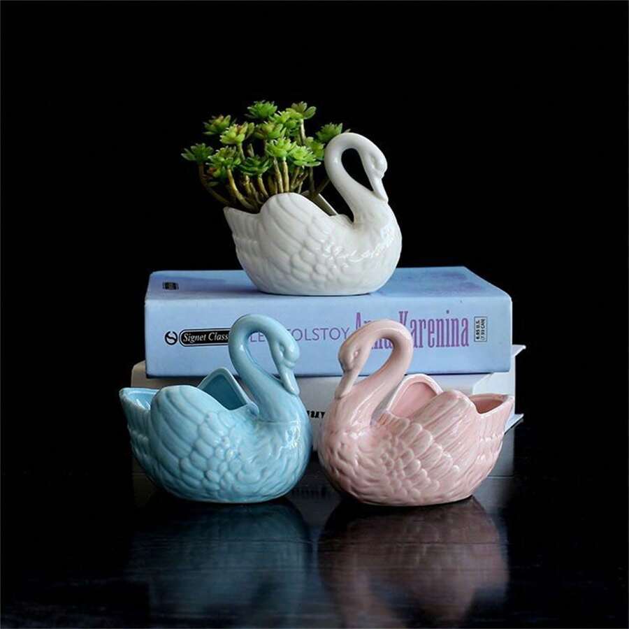 Macetas de cerámica para suculentas, maceteros de estilo americano creativo para balcón, jarrones decorativos para flores de hotel, pequeños adornos - Multicolor - Ver 1
