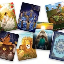 משחק קלפי טארוט, חפיסת קלפים לשולחן - ירוק - ראה 4