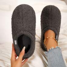 Comfy Women's Memory Foam House Slippers - Soft, Lightweight Boots With Curly Fleece And Cozy Polar Fleece Lining - Màu xám đen - Xem 1