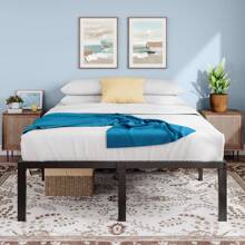 Allewie Metal Platform Bed Frame With Headboard – Twin, Full, Queen, King Sizes, 16.5" Under-Bed Storage, Sturdy Slats, No Box Spring Needed, Easy Assembly * Bed Frame Queen Queen Bed Frame Bed Frame Full Full Size Bed Frame King Size Bed Frame Twin Bed Frame Room Decor Home Decor Christmas Decor Bedroom Decor Valentine Day Decor Storage Living Room Decor Furniture House Decor - 黑色 - 查看 4