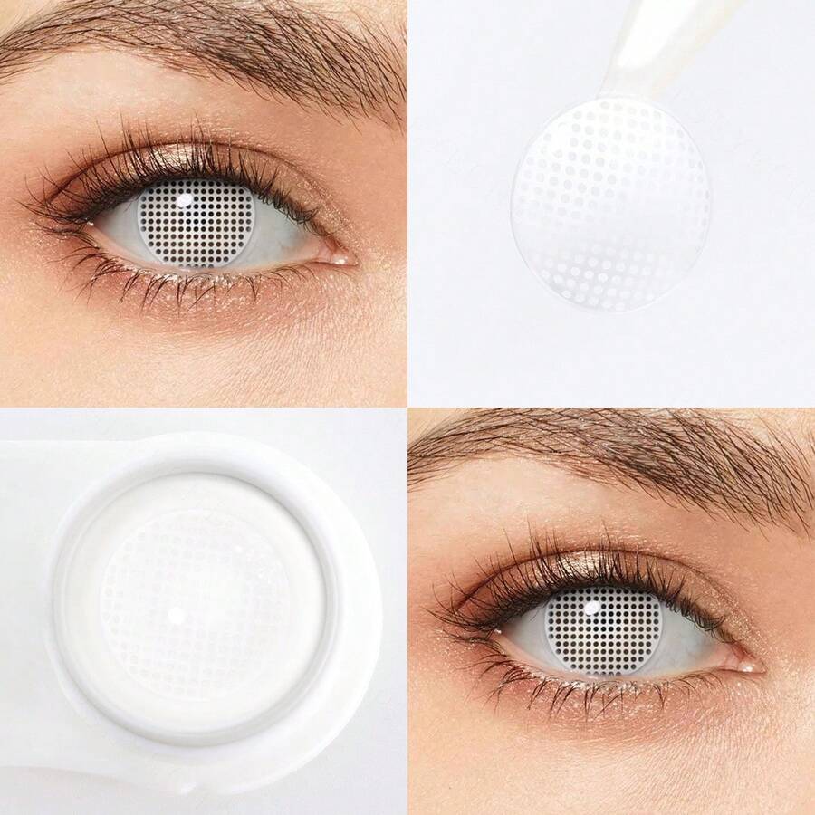Halloween Colored Contacts Red White Black For Eyes Makeup 14.0mm 1 ...