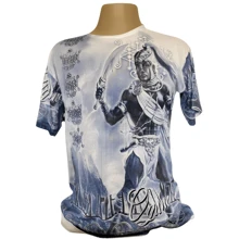 Ogun T-Shirt In 100% Viscose With Silk Screen Print - White - View 1