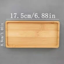 1 个 17.5 厘米/6.88 英寸椭圆形竹托盘、珠宝竹托盘、长方形托盘、方形杯垫 - 彩色 - 查看 2