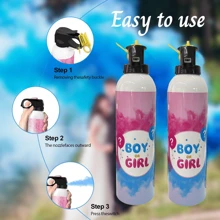 Extintores de incendios con polvo de color para revelar el sexo del bebé: 2 piezas de lanzador de color rosa con humo rosa, adecuado para fiestas de revelación de sexo - Azul - Ver 2