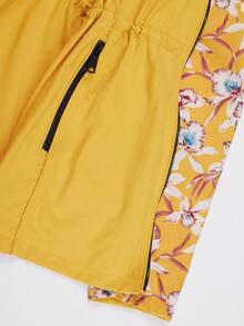 Chaqueta con capucha de doble cara para mujer de Giolshon en color crema - Diseño reversible estampado, casual y de moda, adecuada para capas diarias en otoño/invierno - Amarillo - Ver 7