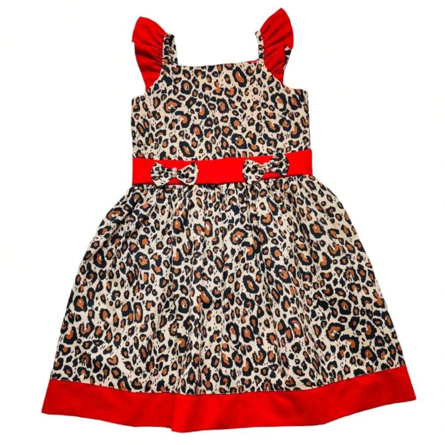 Children's Party Dress - REF:1347 - Rust Brown - View 1