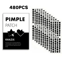 40/80/160/200/240/280/320/360/400/480/600/680/800/880 piezas Parches hidrocolloides para el acné y las espinillas, Pegatinas para el acné en forma de estrella negra, Pegatinas para el acné con puntos de halloween