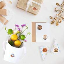 500pcs/Roll (10 Designs Per Roll) Cookie Biscuit Doodle Stickers, Suitable For Laptop, Skateboard, Refrigerator, Notebook, Helmet, Motorcycle, Water Bottle, Phone, Guitar, Scrapbook, Party Decoration Gifts - Orange - View 5