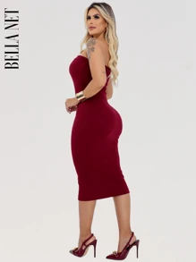 BELLA  NET Women Dresses - 1 Terracota - 1 Branco - Xem 3
