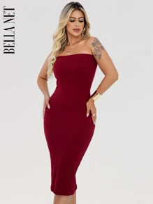 BELLA  NET Women Dresses - 1 Terracota - 1 Branco - Xem 4