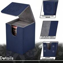 交易卡牌收纳盒，版权设计，卡片收纳盒可容纳 100 多张单独包装的卡片，带强力磁铁的 PU 皮革盒，适用于 Magic TCG CCG 扑克牌 - 彩色 - 查看 6