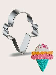 1 Stück Ausstechform aus Edelstahl in Eiscremeform, zum Verzieren von Kuchen, Sommer