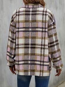 Women's Casual Loose Plaid Shirt, Spring Autumn Blouse